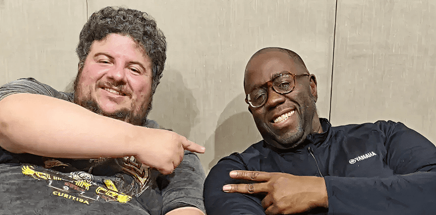 Ricardo Maranhão alongside Tim Carmon during the production of the single "What You Think About Me," the new release from the Ricardo Maranhão Trio.